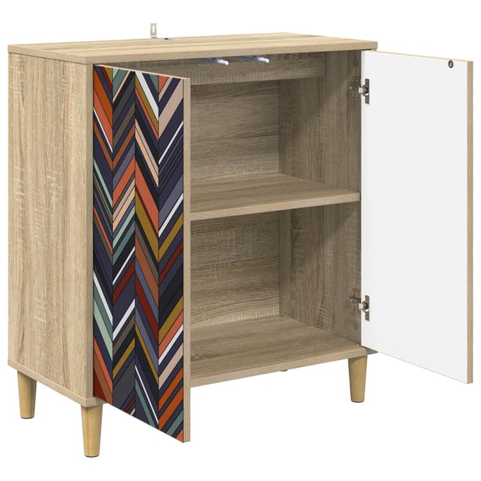 vidaXL - Dressoir - OMMEN - Sonoma - 69 - x - 33 - x - 75 - cm - Bewerkt - hout