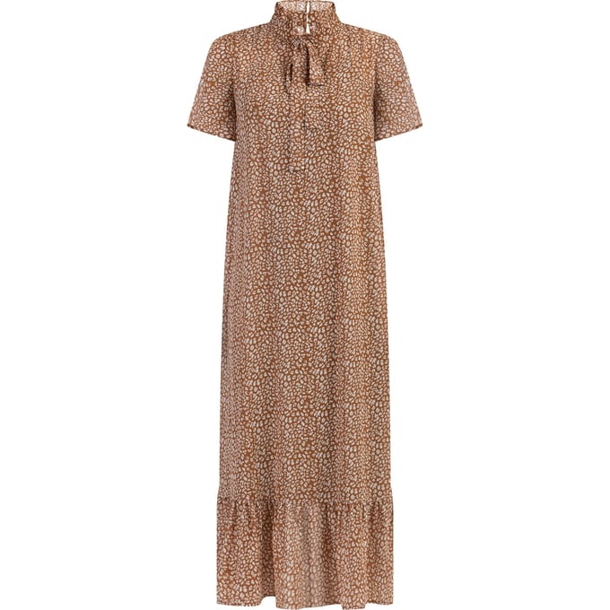 Faina Midi-jurk van chiffon Dames Kameel Wit