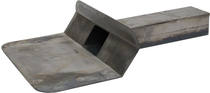 Loden gegoten kiezelbak met uitloop 45° 60x100mm lengte 450mm