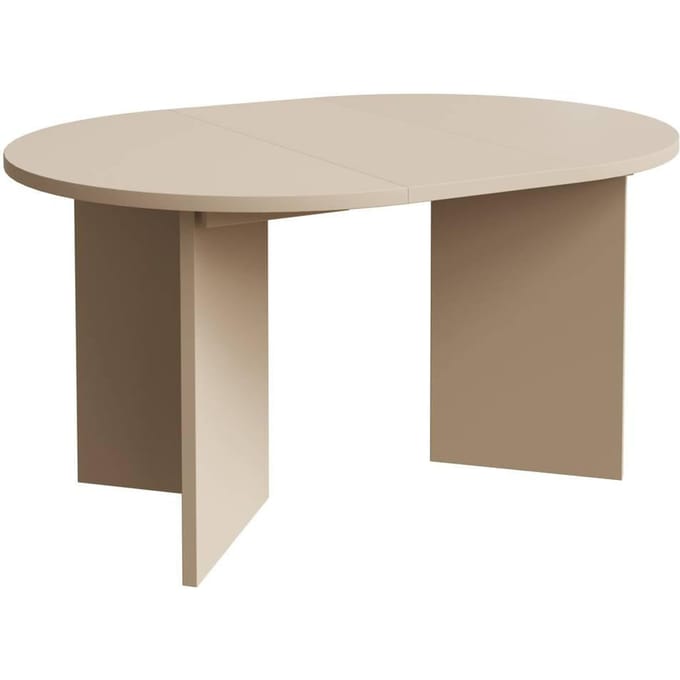 Selsey Ovo – Uitschuifbare eettafel, rond, 110–190 x 110 cm, Cappuccino