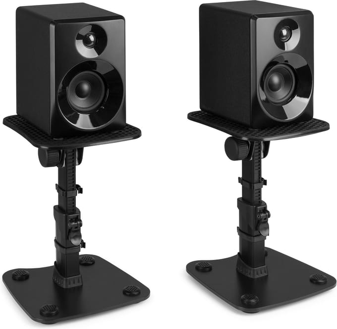 Vonyx SMS30 speaker standaard set - voor studio monitors - in hoogte verstelbaar - zwart