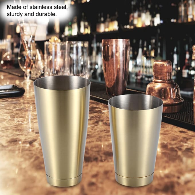 Roestvrij Staal Stevig Duurzaam Cocktailbeker Shaker Bar Thuis Keuken Tool(Titanium Goud) beige