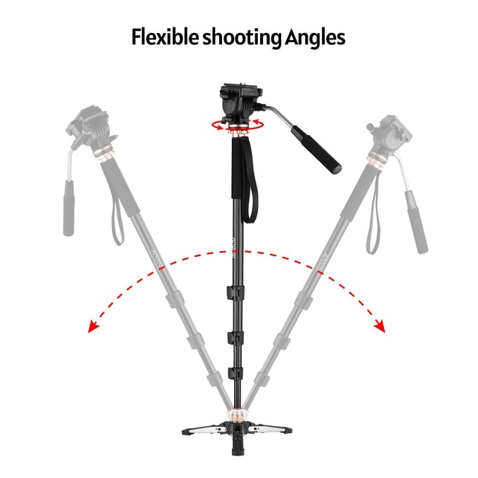173cm/68inch Fotografie Monopod Stand Aluminiumlegering 6kg Draagvermogen met Afneembare goud