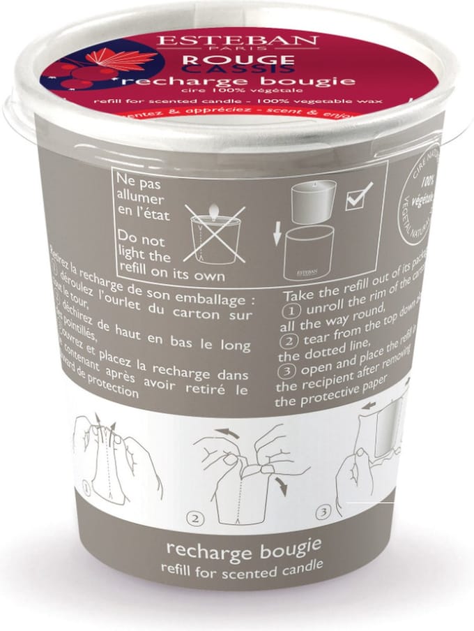Esteban Classic Rouge Cassis Navulling geurkaars 180gr