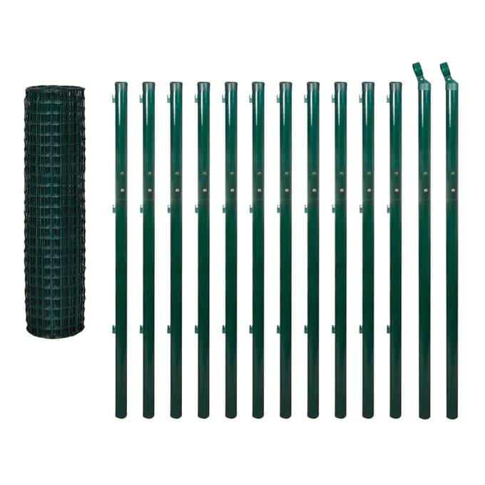 vidaXL - Euro - hek - 25x1,7 - m - staal - groen
