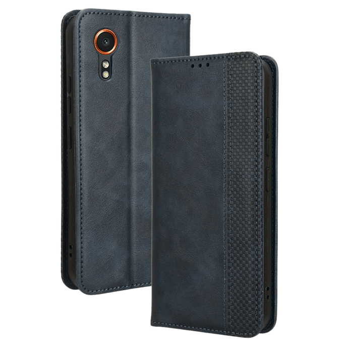 Mocaa Samsung Galaxy Xcover 7 Grid Bookcase Blauw