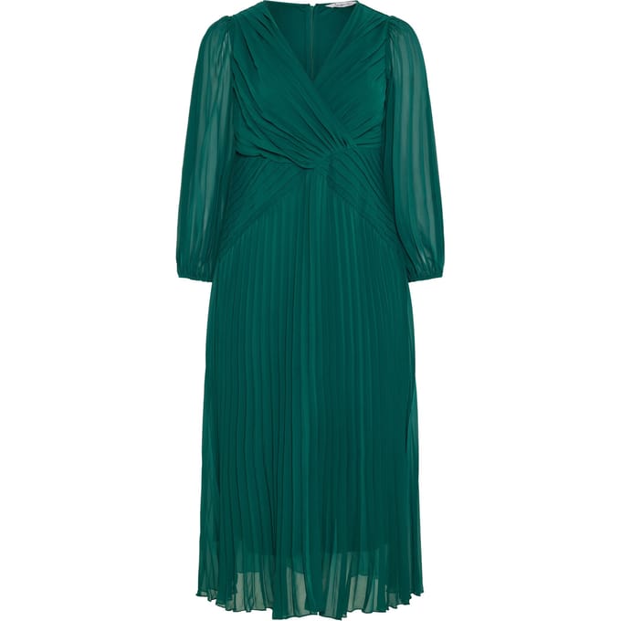 Yours London Curve Geplooide Jurk In Groenblauw Size 48