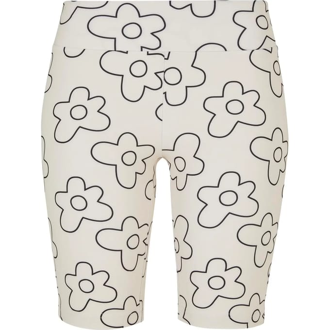 Urban Classics - High Waist All Over Print Tech Korte cycle broek - 4XL - Creme