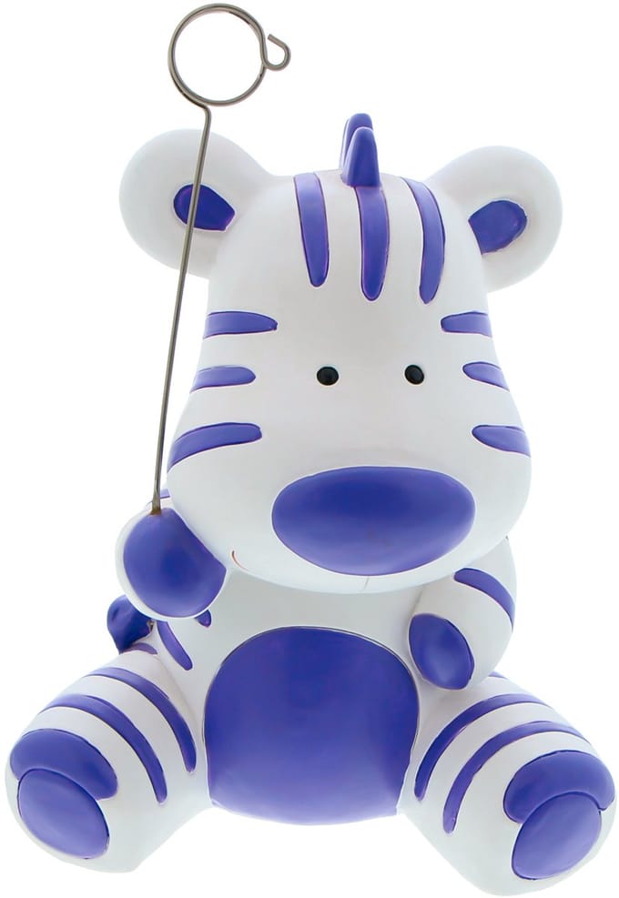 Zebra Punda spaarpot met fotoclip paars-wit