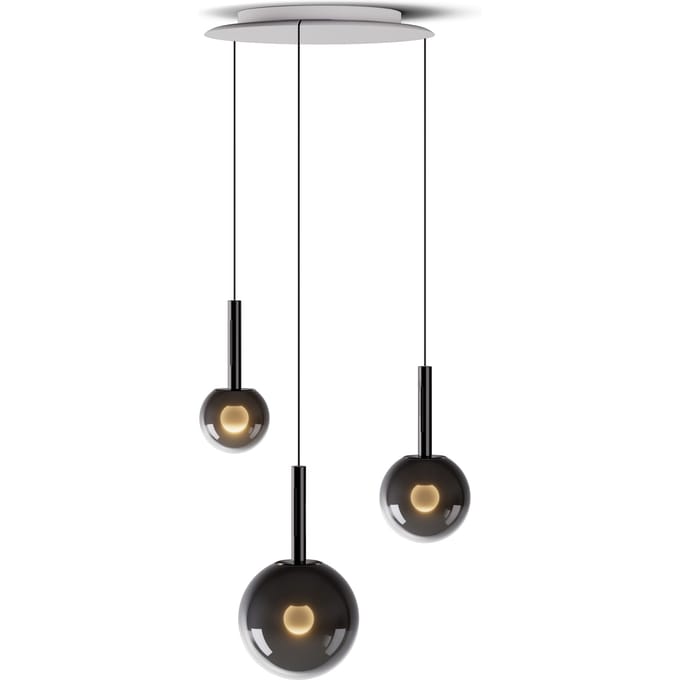 Occhio Luna Cloud 3 Hanglamp - OcchioDarkChrome - L 20 - 170 cm