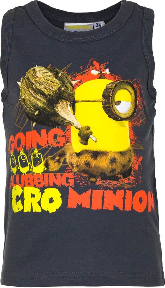Minions Shirt - Mouwloos - Antraciet - Maat 98