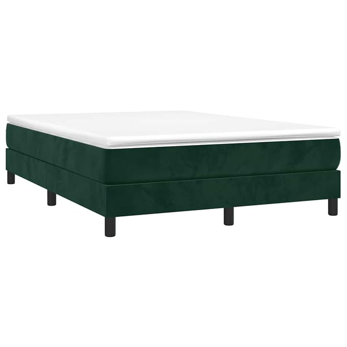 vidaXL - Boxspring - bed - 140x190 - cm - fluweel - donkergroen