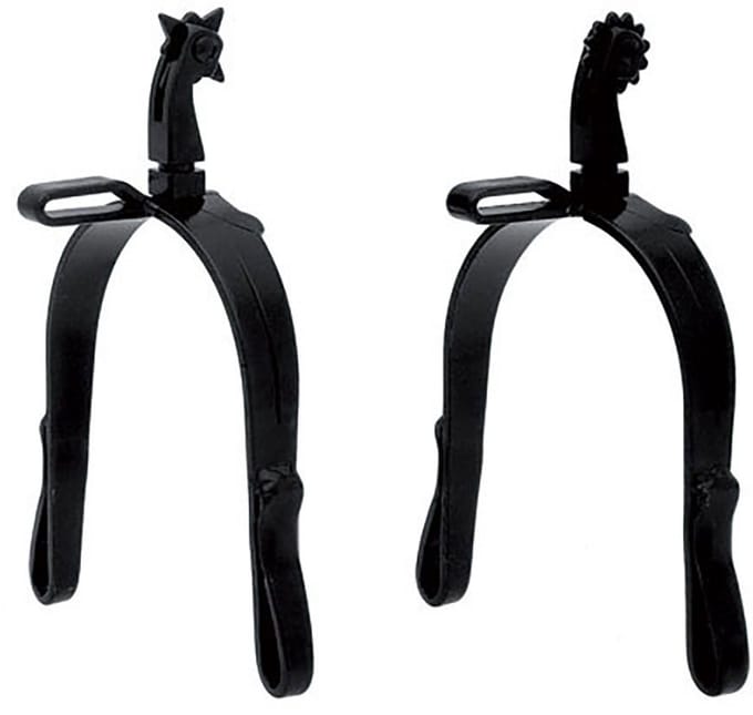 Hispano Hipica Country Black Oxide Coating Long Straight Neck Sporen Zwart