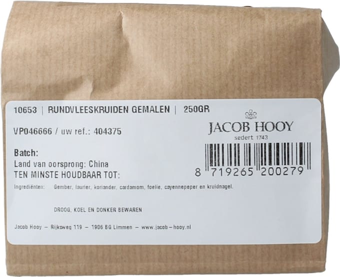 Jacob Hooy Rundvleeskruiden gemalen 250 Gram