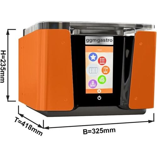 GGM Gastro Smart Infuser - Multifunktionales Vakuumgerät - 4,8 m³/h - mit Touchscreen & WiFi - Orange Oranje