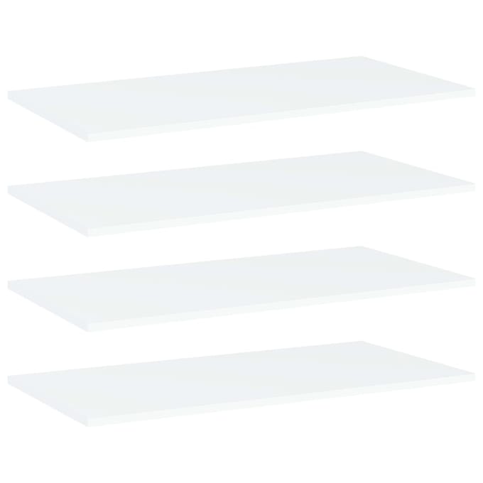 vidaXL - Wandschappen - 4 - st - 80x40x1,5 - cm - bewerkt - hout - wit