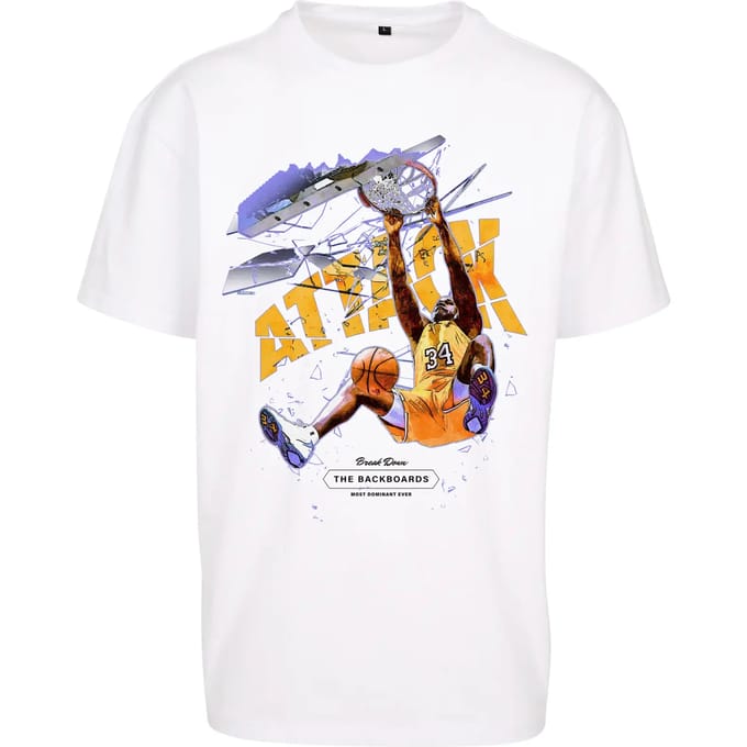 Mister Tee - Attack Player Oversize Heren T-shirt - S - Wit