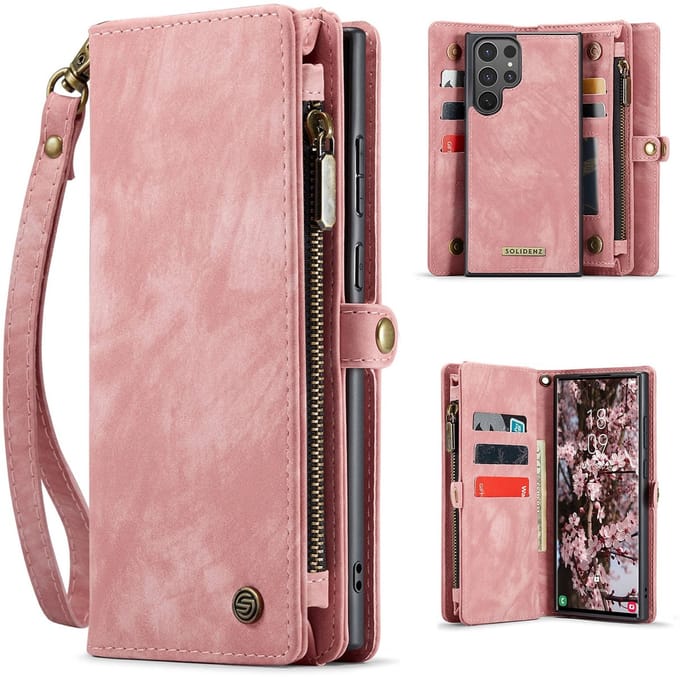 Solidenz Hoesje - Geschikt voor Samsung Galaxy S25 Ultra - Urban Wallet - Roze