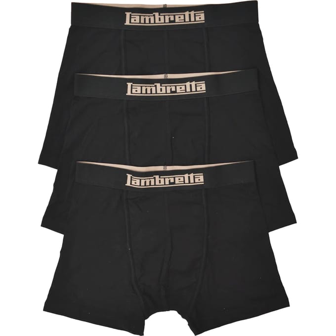 Lambretta Heren Essential Boxershorts (Set van 3) (Zwart)