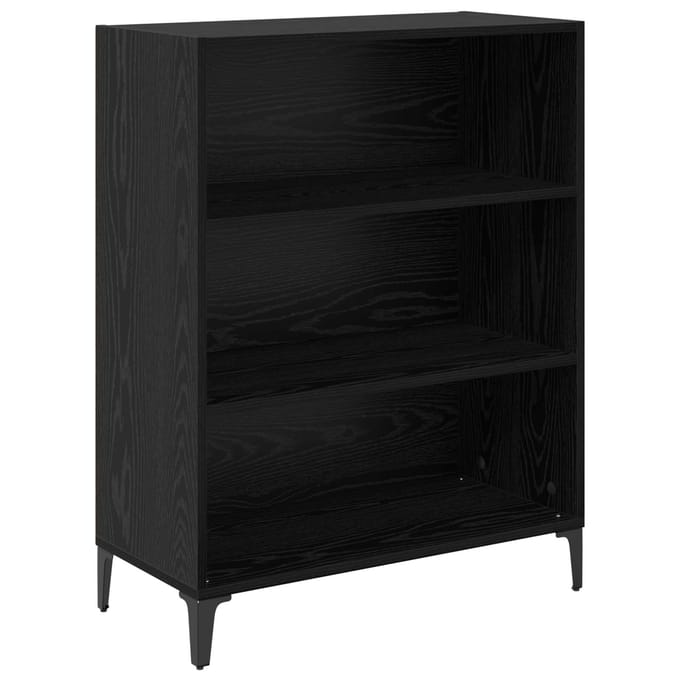 vidaXL - Dressoir - Zwart - Eiken - 69,5 - x - 32,5 - x - 90 - cm - Bewerkt - hout
