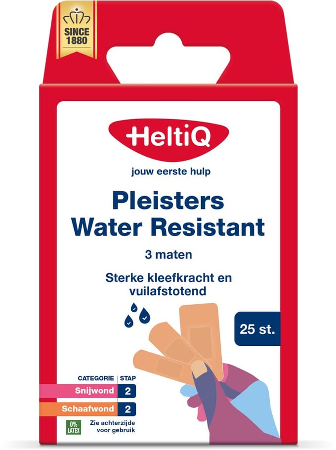 Heltiq Pleisters water resistant 3 maten 25 Stuks