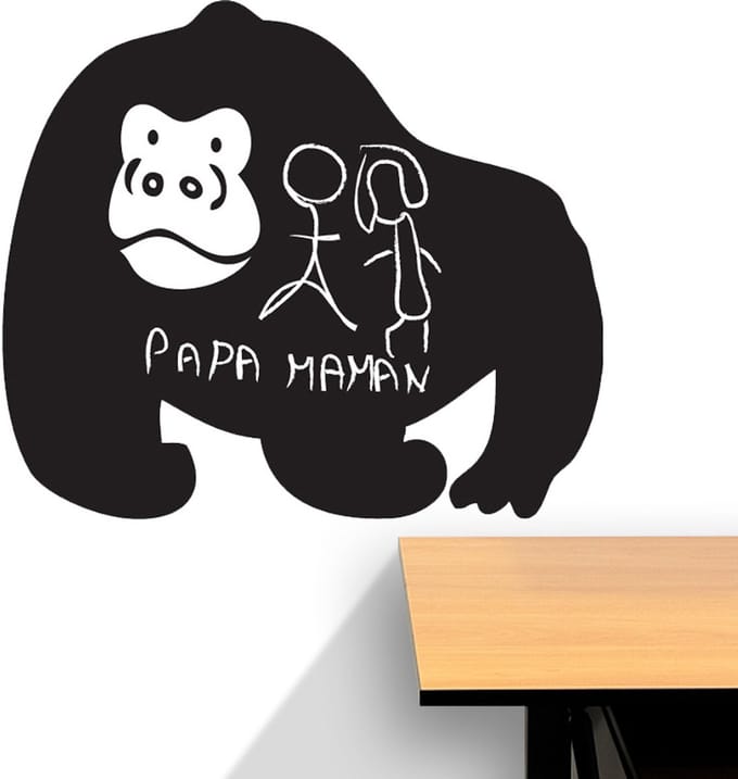 Schoolbordsticker - uitwisbare zelfklevende muurstickers - GORILLA - 75x90cm