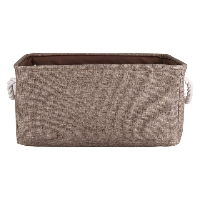 Foldable Fabric Storage Bin Basket toy Clothes Towel Laundry Box Container Brown L gray