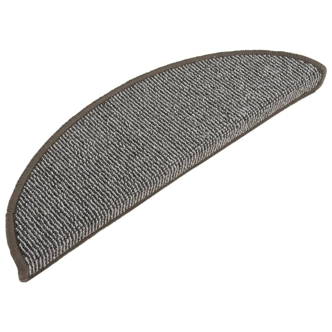 vidaXL - Trapmatten - 15 - st - 56x17x3 - cm - Grijs - Halfrond