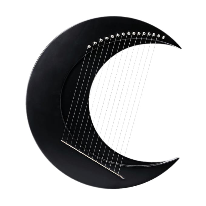 15-snarige Crescent Moon Type Lier C Key Harp Draagbare Lier Staaldraad Snaren Mini Snaar 15 Strings zwart
