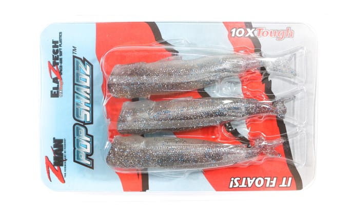 Zman Soft Lure Pop ShadZ 4 Inch 3/Pack Smoky Shad (7968) red