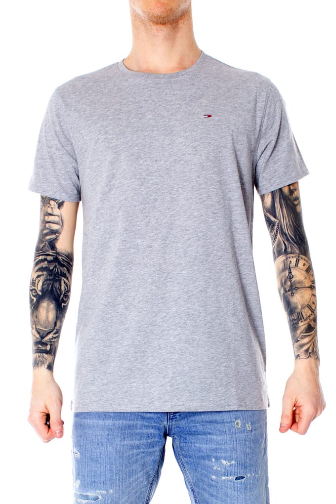 Tommy Jeans Tee SS Flag Slim Fit Shirt Grijs