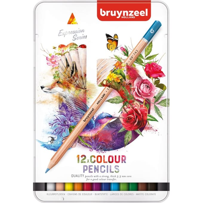 Kleurpotloden Bruynzeel Expression assorti blik à 12 stuks