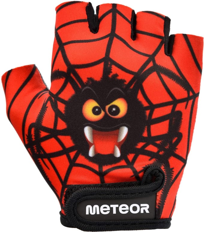 Meteor Kids S Spider - Fietshandschoenen - Kindermaten, Zwart/Rood