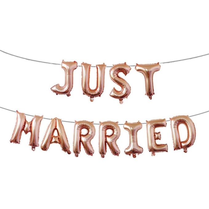 NET GETROUWD Banner Ballon voor Bruiloft Verloving Feest Decoratie(Rosegoud) beige