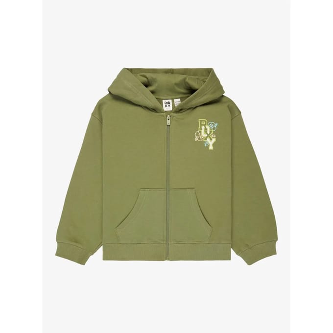 Roxy Midnight Hike Bruhsed Rg Sweatshirt Met Rits Groen 16 Years Meisje