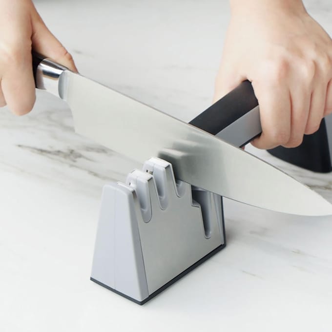 Multifunctionele 4-staps messenslijper Snelle slijper Messenslijper Thuis Keukenaccessoires gray