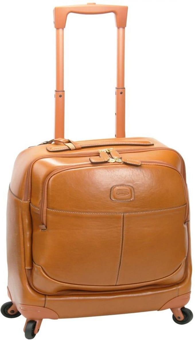 BRIC'S Leren Trolley Life Pelle Pilotcase Leather Bruine 42cm