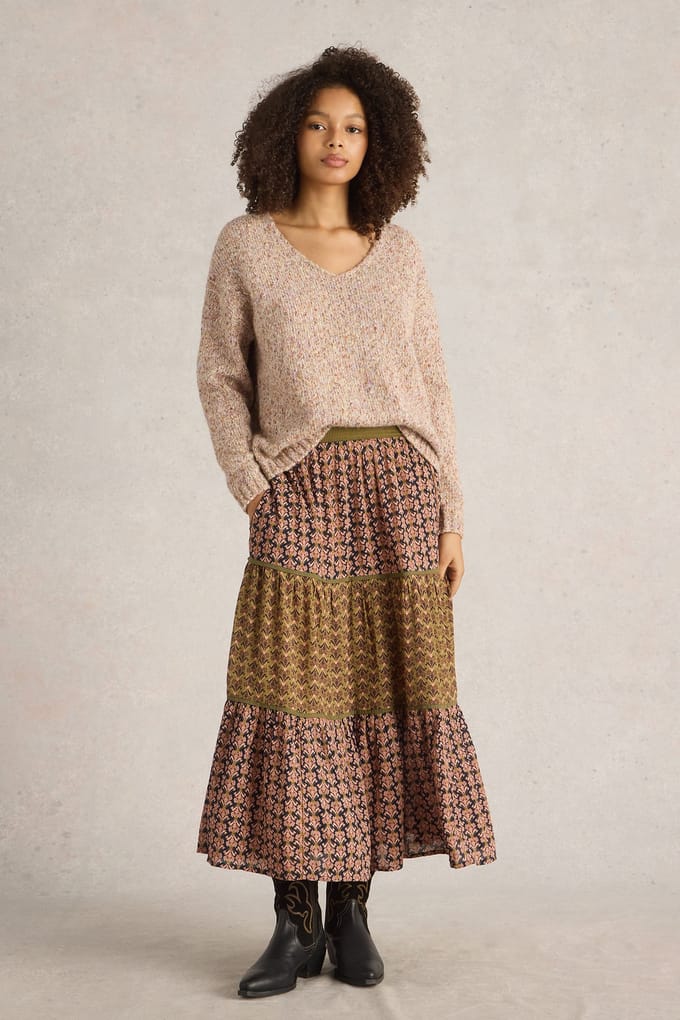 White Stuff Mabel Mixed Print Skirt Black Multi Taglia: 6 REGULAR | Minigonne Outlet | Donna | Nero