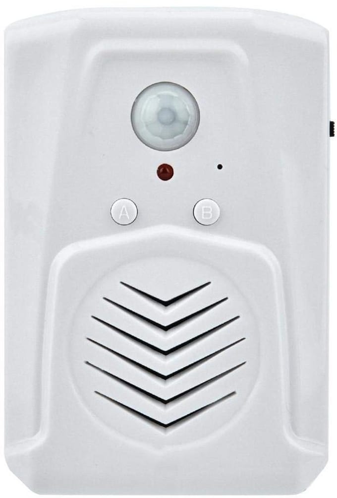 Allecto - Bewegingssensor Deurbel - USB Aangedreven Alarm - MP3 Geluid - Draadloos - Deurbel Beveiliging - Buitenhuis - Wit