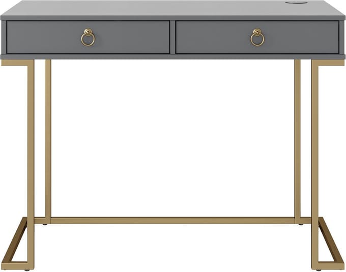 Camila-Schrijftafel - 2-Laden - Grafietgrijs