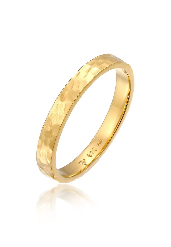 Elli - Ring - Dames Basic Pinky Belofte Gehamerd in 925 Sterling Zilver - Dames
