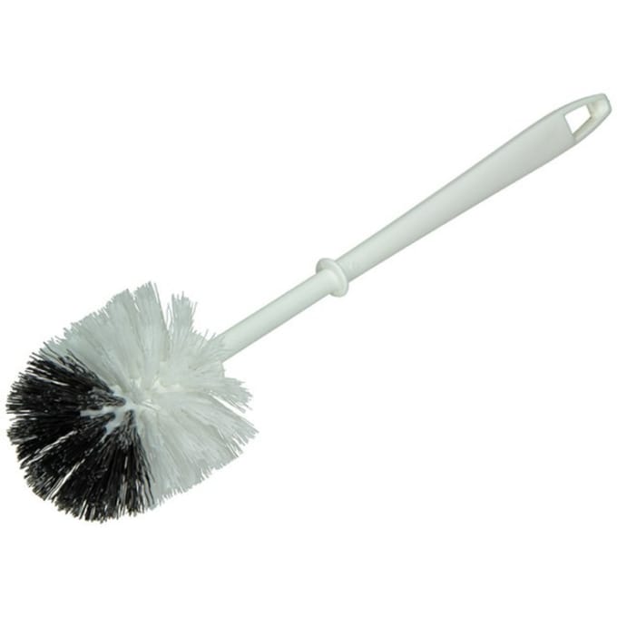 Linea toiletborstel - kunststof - nylon - wit/zwart
