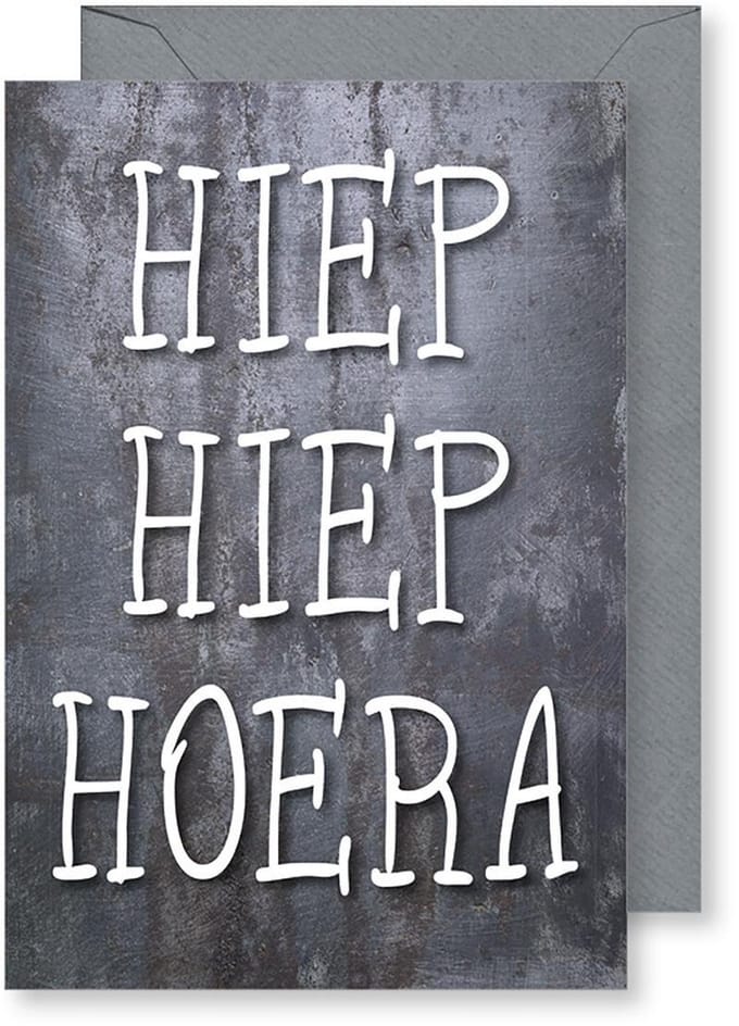 6 Wenskaarten met gekleurde envelop - MGPcards - Hiep Hiep Hoera - 11,5 x 17 cm