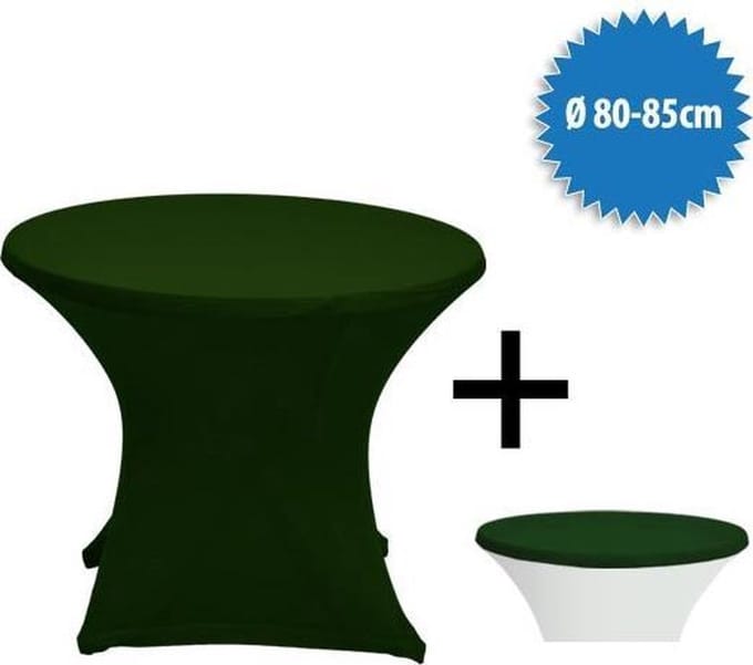 Cover Up Terrastafelrok Stretch - Ø80-85cm - Incl. Topcover - Donkergroen
