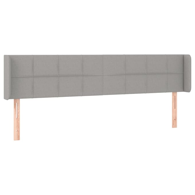 vidaXL - Hoofdbord - LED - 203x16x78/88 - cm - stof - lichtgrijs