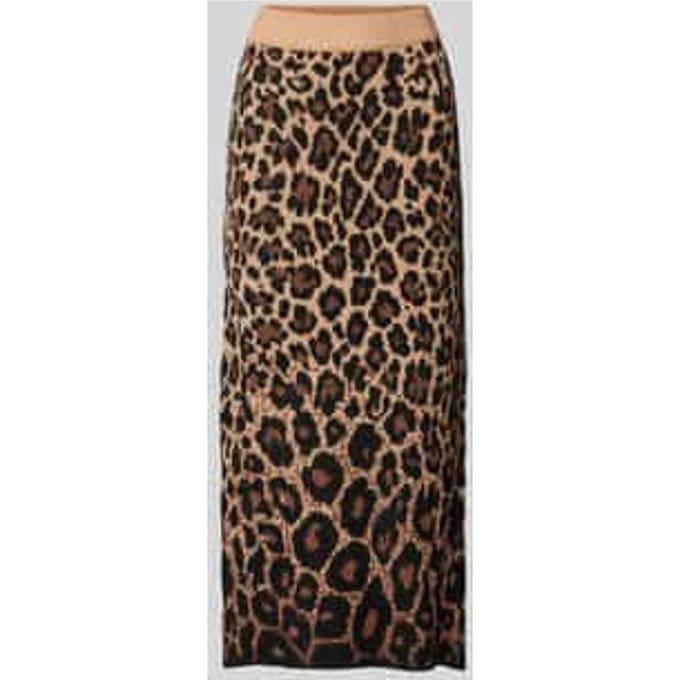 Gebreide midirok met loopsplit, model 'WHITNEY'