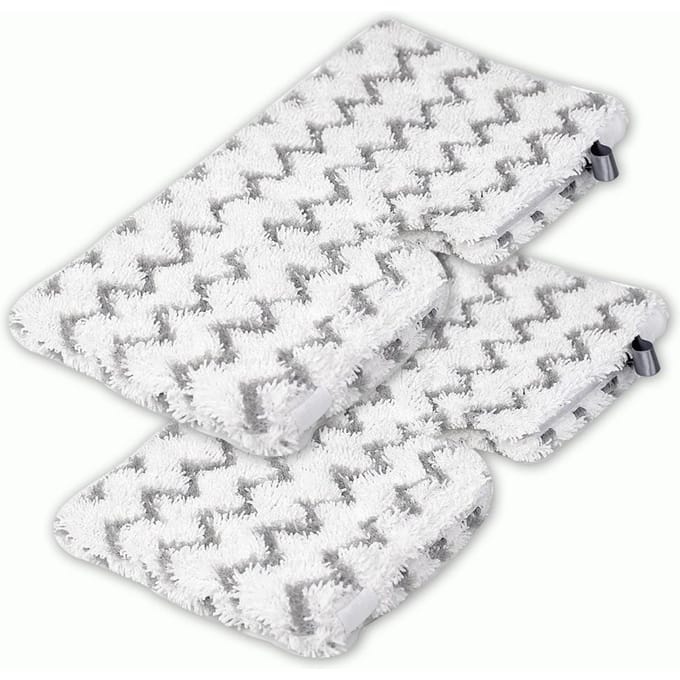 Lot de 4 tampons de rechange pour vadrouille à vapeur en microfibre, accessoires de vadrouille rectangulaires lavables de remplacement 2 PCS gris