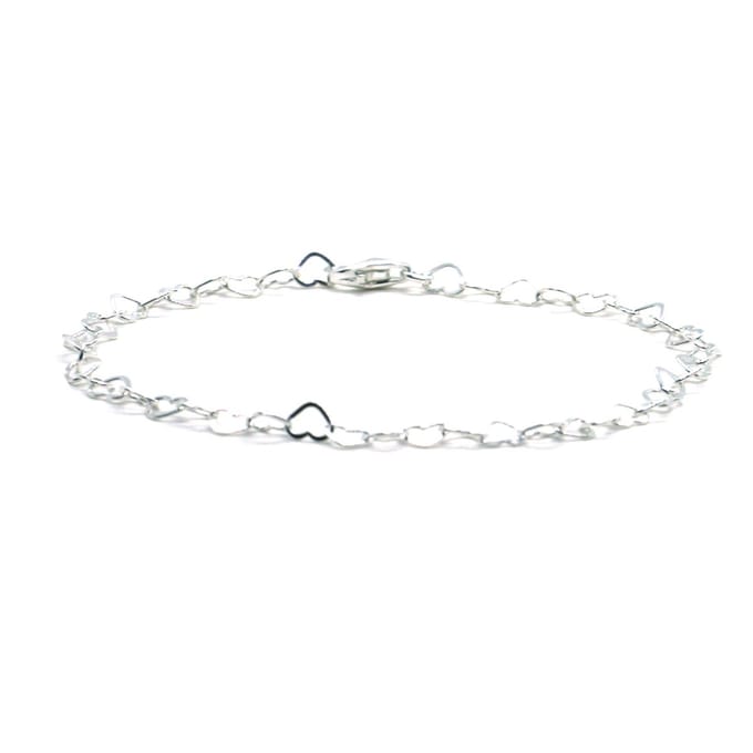 Heaven Eleven - Dames - armband - fijn - 925 - zilver - hartjes - verstelbaar