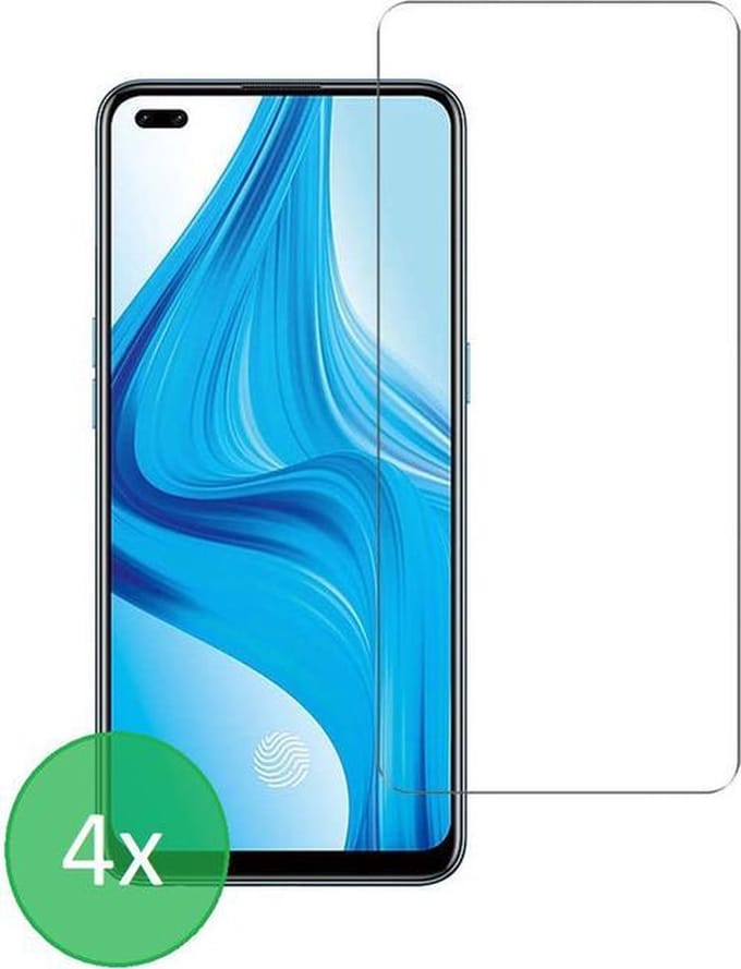 Geschikt Voor: Oppo A54 5G / A74 5G / A93 5G - 4x Screenprotector - screen protector - glas - bescherm - beschermglas