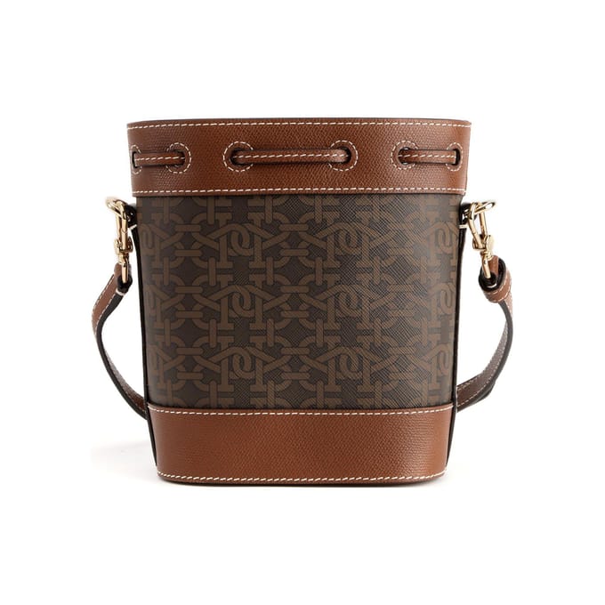 Bally Cleoh Sac Seau Vintage à Cordon Monogramme Sac Bandoulière Femme Marron 6301643 Basic Set (Bag+Dust Bag) gray